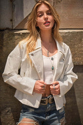 Crystal Studded Stretch Zip Up Motor Jacket, Jackets, $ 99.00, A Moment Of Now™